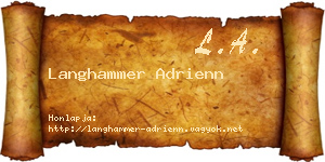 Langhammer Adrienn névjegykártya